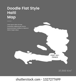 Doodle Flat Style Haiti Map