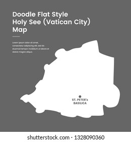 Doodle Flat Style Holy See (Vatican City) Map