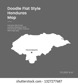 Doodle Flat Style Honduras Map