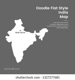 Doodle Flat Style India Map Stock Vector (Royalty Free) 1327277681 ...