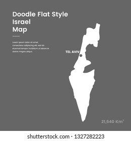Doodle Flat Style Israel Map