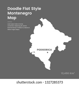 Doodle Flat Style Montenegro Map