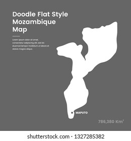 Doodle Flat Style Mozambique Map