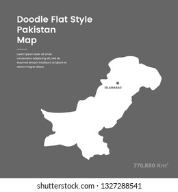 Doodle Flat Style Pakistan Map