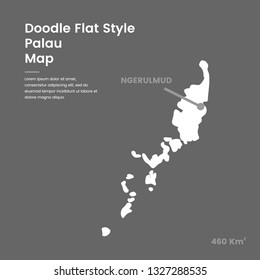 Doodle Flat Style Palau Map