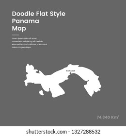 Doodle Flat Style Panama Map