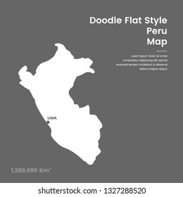Doodle Flat Style Peru Map