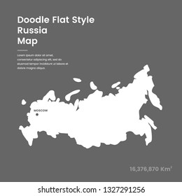 Doodle Flat Style Russia Map