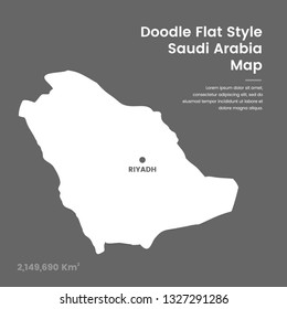 Doodle Flat Style Saudi Arabia Map