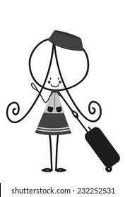 Doodle flight attendant