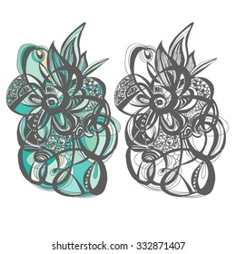 Doodle floral  background