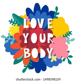 Doodle floral background and hand made text. 