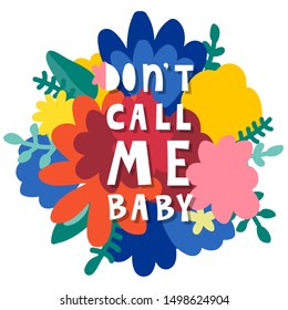 Doodle floral background and hand made text. 