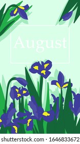 Doodle floral calendar isolated vector illustration. Cartoon style. Planner design. Paper art style. Business  template.