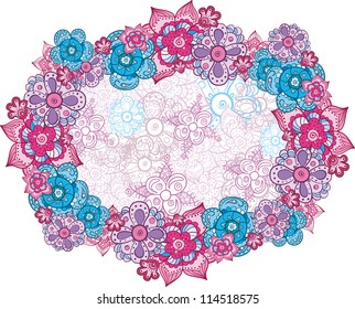 doodle floral frame