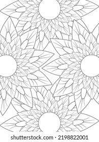 Doodle floral pattern in black and white. A page for coloring book: very interesting and relaxing job for children and adults. Zentangle drawing. Flower carpet in a magic garden