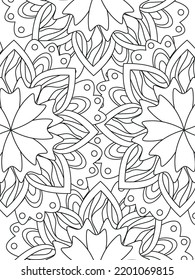Patrón de Doodle floral en blanco y negro. Una página para el libro de colorear: trabajo fascinante y relajante para niños y adultos. Dibujo de Zentangle. Moqueta de flores en un jardín mágico