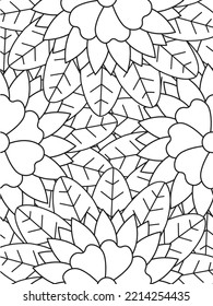 Patrón de Doodle floral en blanco y negro. Una página para el libro de colorear: trabajo fascinante y relajante para niños y adultos. 