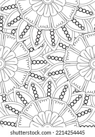 Doodle floral pattern in black and white. A page for coloring book: fascinating and relaxing job for children and adults. 