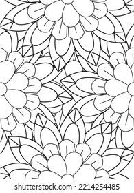 Doodle floral pattern in black and white. A page for coloring book: fascinating and relaxing job for children and adults. 
