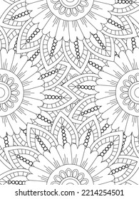 Doodle floral pattern in black and white. A page for coloring book: fascinating and relaxing job for children and adults. 