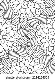 Doodle floral pattern in black and white. A page for coloring book: fascinating and relaxing job for children and adults. 