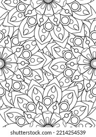 Doodle floral pattern in black and white. A page for coloring book: fascinating and relaxing job for children and adults. 