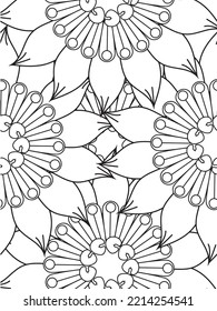 Doodle floral pattern in black and white. A page for coloring book: fascinating and relaxing job for children and adults. 