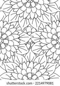 Doodle floral pattern in black and white. A page for coloring book: fascinating and relaxing job for children and adults. 