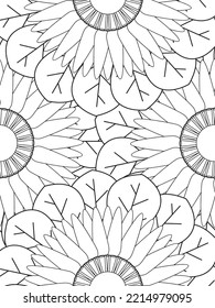 Doodle floral pattern in black and white. A page for coloring book: fascinating and relaxing job for children and adults. 