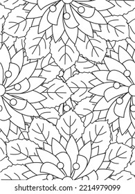 Patrón de Doodle floral en blanco y negro. Una página para el libro de colorear: trabajo fascinante y relajante para niños y adultos. 