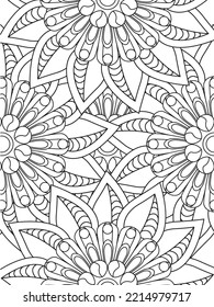 Doodle floral pattern in black and white. A page for coloring book: fascinating and relaxing job for children and adults. 