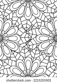 Doodle floral pattern in black and white. A page for coloring book: fascinating and relaxing job for children and adults. 