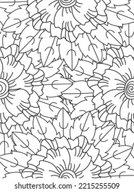 Doodle floral pattern in black and white. A page for coloring book: fascinating and relaxing job for children and adults. 