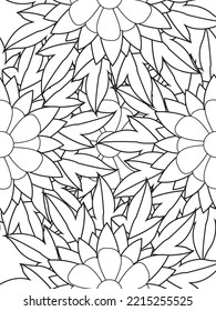 Doodle floral pattern in black and white. A page for coloring book: fascinating and relaxing job for children and adults. 
