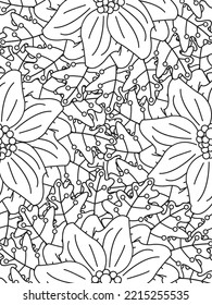 Doodle floral pattern in black and white. A page for coloring book: fascinating and relaxing job for children and adults. 