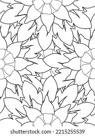 Patrón de Doodle floral en blanco y negro. Una página para el libro de colorear: trabajo fascinante y relajante para niños y adultos. 