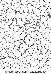 Doodle floral pattern in black and white. A page for coloring book: fascinating and relaxing job for children and adults. 