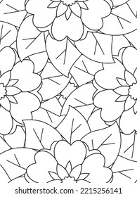 Doodle floral pattern in black and white. A page for coloring book: fascinating and relaxing job for children and adults. 