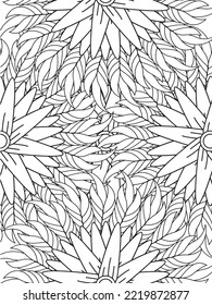 Patrón de Doodle floral en blanco y negro. página de color de flores para adultos y niños.
