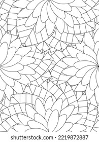 Doodle floral pattern in black and white. flower coloring page for adult and kids.