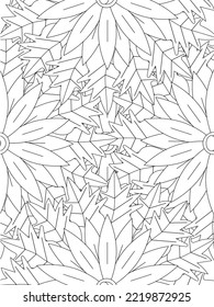 Doodle floral pattern in black and white. flower coloring page for adult and kids.