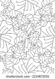 Doodle floral pattern in black and white. flower coloring page for adult and kids.