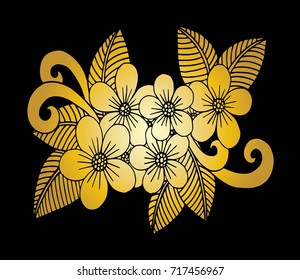 Doodle floral pattern in black and white. Page for coloring book: very interesting and relaxing job for children and adults. Zentangle drawing. Flower carpet in magic garden
