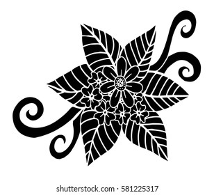 Mehndi Rosa Flower Pattern Henna Drawing Stock Vector (Royalty Free ...