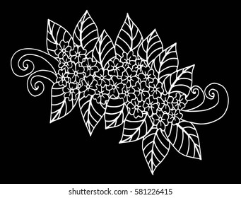 Doodle floral pattern. Page for coloring book: very interesting and relaxing job for children and adults.