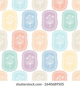 Doodle floral print. Primitive minimalist vector seamless pattern. Delicate flowers and bright spots.
