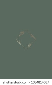 Doodle floral rhombus frame vector