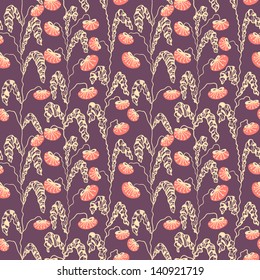 Doodle floral seamless pattern