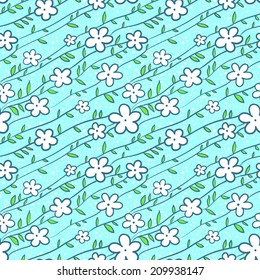 Doodle floral seamless pattern